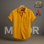 Premium Comfortable Oxford Cotton Short Sleeve Shirt For Men’s – PINK - Image 6