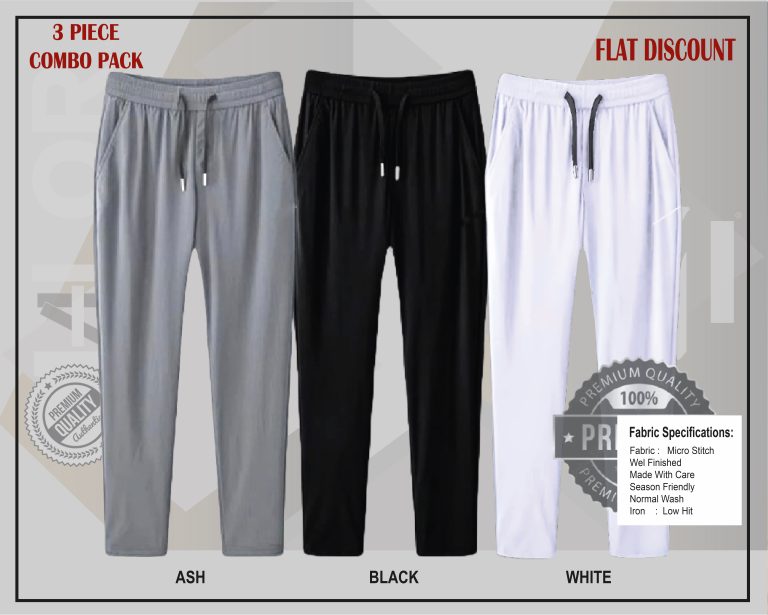 Any 3 PIECE | Premium Comfortable Micro Stitched Solid Trouser - Image 1
