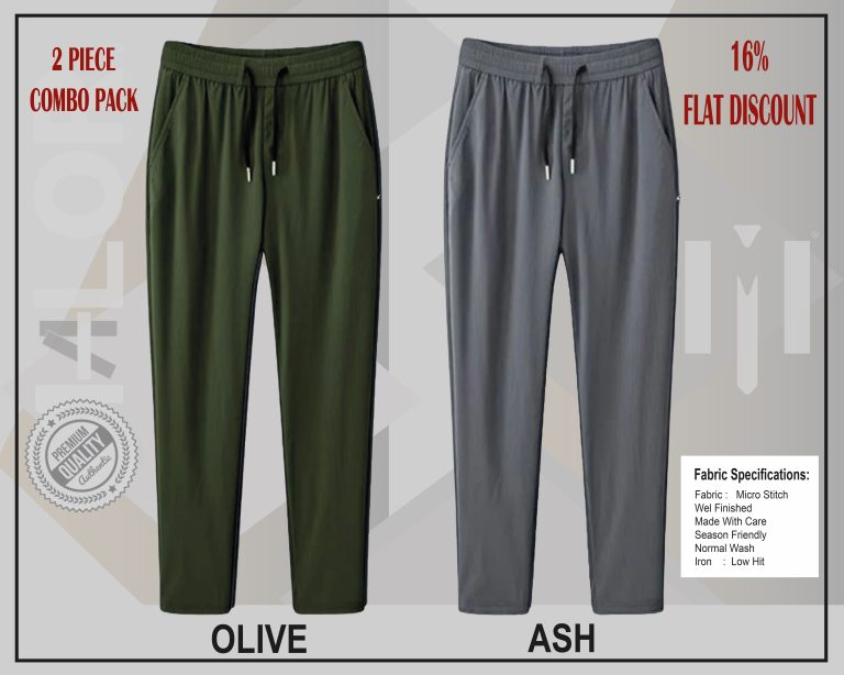 Any 2 PIECE | Premium Comfortable Micro Stitched Solid Trouser - Image 1