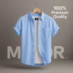 Premium Comfortable Oxford Cotton Short Sleeve Shirt For Men’s – PINK - Image 5