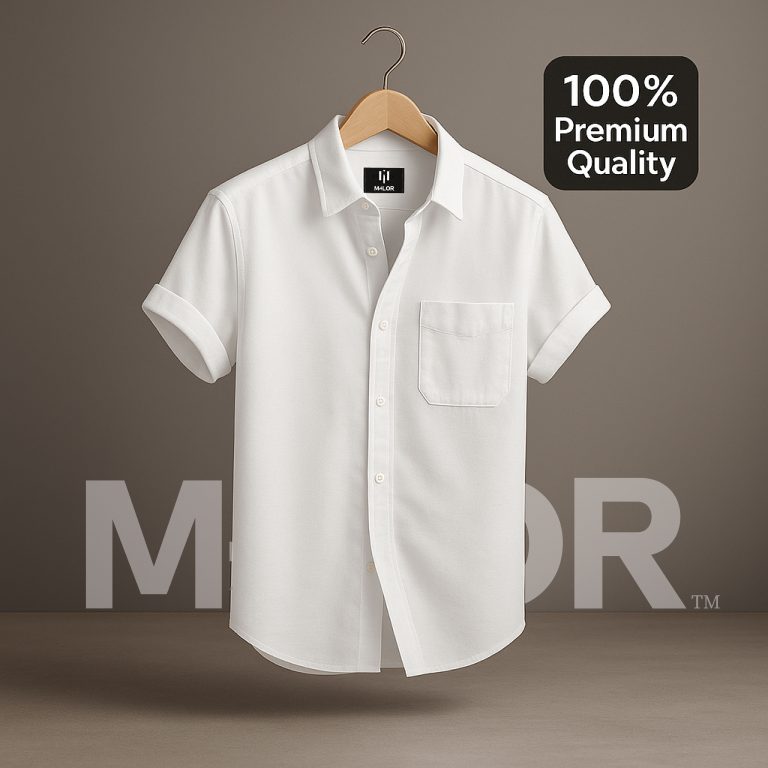 Premium Comfortable Oxford Cotton Short Sleeve Shirt For Men’s – PINK - Image 4