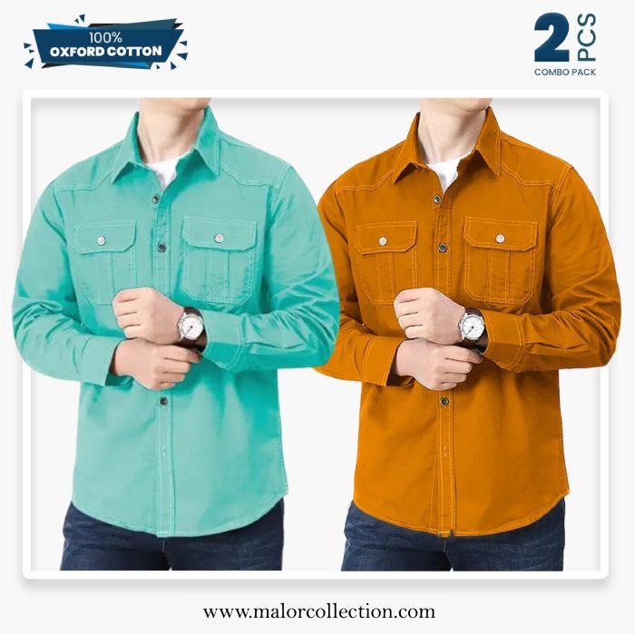 2 Pcs Combo Premium Double Pocket Shirt - Image 1