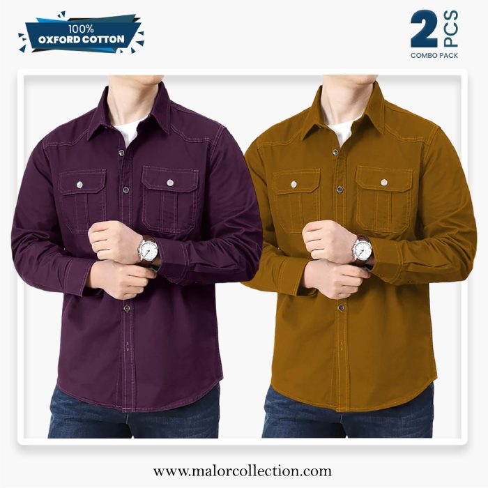 2 Pcs Combo Premium Double Pocket Shirt - Image 1