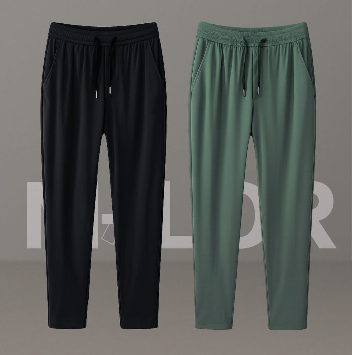 Premium Quality Micro Solid Trouser – BLACK & OLIVE - Image 1