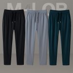 3 Pcs Combo- Premium Quality Micro Solid Trousers- Black , Ash & Sea Green