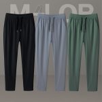 3 Pcs Combo- Premium Quality Micro Solid Trousers- Black , Ash & Olive