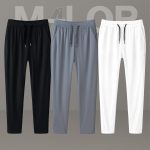3 Pcs Combo- Premium Quality Micro Solid Trousers- Black , Ash & White