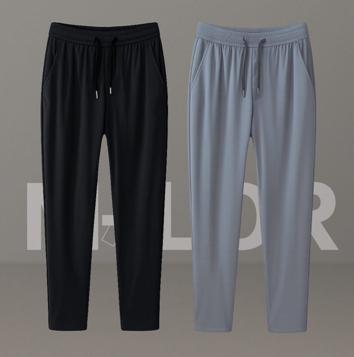 Premium Quality Micro Solid Trouser – BLACK & ASH - Image 1