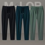 3 Pcs Combo- Premium Quality Micro Solid Trousers- Black , Sea Green & Olive