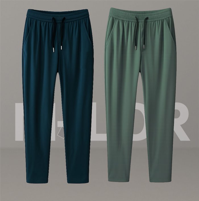 Premium Quality Micro Solid Trouser – SEA GREEN & OLIVE - Image 1