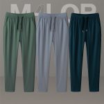 3 Pcs Combo- Premium Quality Micro Solid Trousers- Olive , Ash & Sea Green