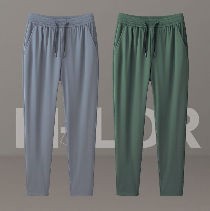 Premium Quality Micro Solid Trouser – ASH & OLIVE - Image 1