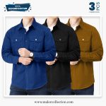 3 Pcs Combo Premium Double Pocket Shirt