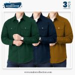 3 Pcs Combo Premium Double Pocket Shirt