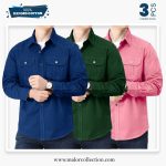 3 Pcs Combo Premium Double Pocket Shirt