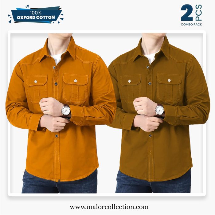 2 Pcs Combo Premium Double Pocket Shirt - Image 1