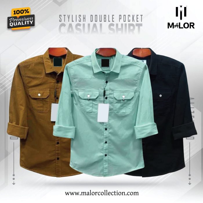 3 Pcs Combo Premium Double Pocket Shirt - Image 1