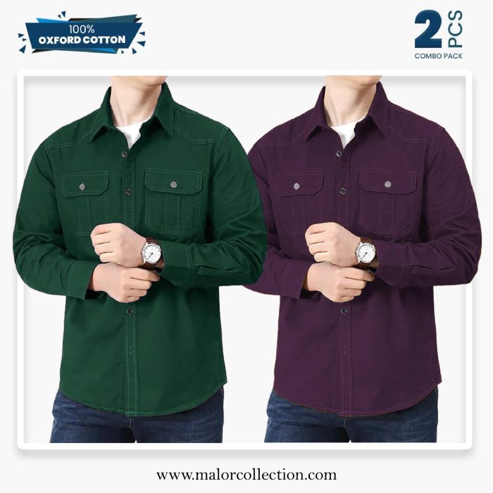 2 Pcs Combo Premium Double Pocket Shirt - Image 1