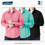 3 Pcs Combo Premium Double Pocket Shirt