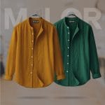 Band Collar Premium Shirt - 2 Pcs Combo