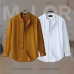 Band Collar Premium Shirt - 2 Pcs Combo