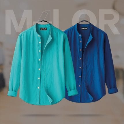 Band Collar Premium Shirt 2 Pcs Combo