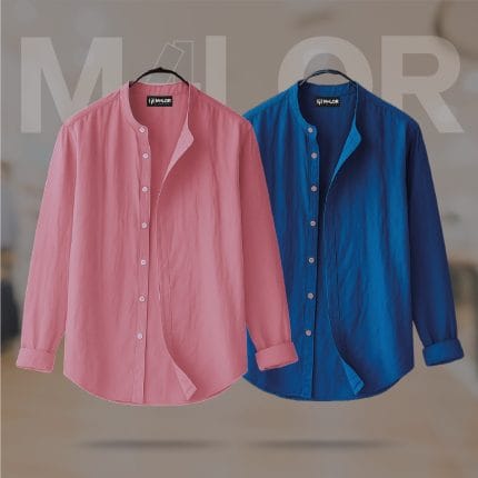 Band Collar Premium Shirt 2 Pcs Combo