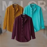 Band Collar Premium Shirt - 3 Pcs Combo