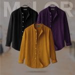 Band Collar Premium Shirt - 3 Pcs Combo