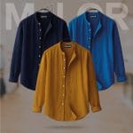 Band Collar Premium Shirt - 3 Pcs Combo