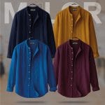 4 Pcs Combo-Band Collar Premium Shirt
