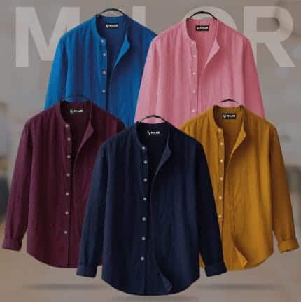 5 Pcs Combo-Band Collar Premium Shirt