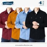 4 Pcs Combo Premium Double Pocket Shirt