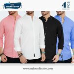 4 Pcs Combo-Band Collar Premium Shirt