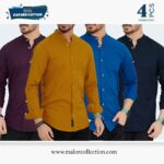 4 Pcs Combo-Band Collar Premium Shirt