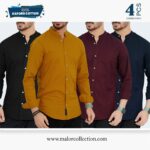 4 Pcs Combo-Band Collar Premium Shirt
