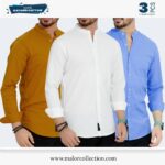 3 Pcs Combo-Band Collar Premium Shirt