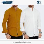 2 Pcs Combo-Band Collar Premium Shirt