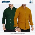 2 Pcs Combo-Band Collar Premium Shirt