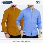 2 Pcs Combo-Band Collar Premium Shirt