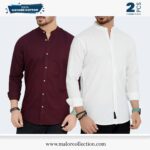 2 Pcs Combo-Band Collar Premium Shirt