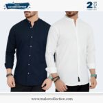 2 Pcs Combo-Band Collar Premium Shirt