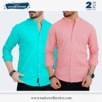 2 Pcs Combo-Band Collar Premium Shirt