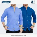 2 Pcs Combo-Band Collar Premium Shirt