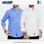 2 Pcs Combo-Band Collar Premium Shirt
