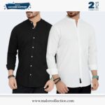 2 Pcs Combo-Band Collar Premium Shirt